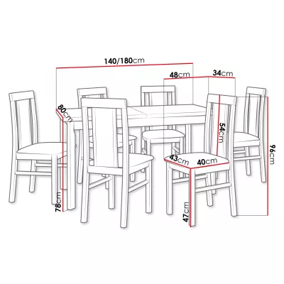 Jídelní sestava 6+1 HARDIN 4 - dub sonoma / hnědá 2
