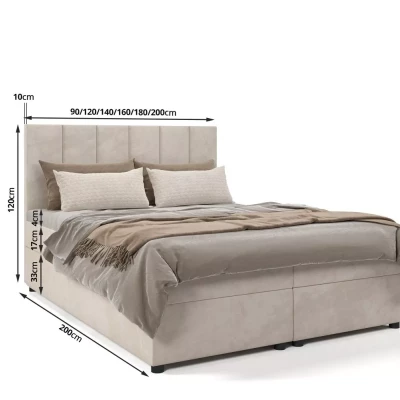 Boxspringová postel DELTA 3 - 160x200, světle hnědá