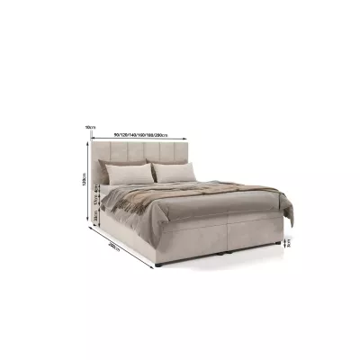 Boxspringová postel DELTA 3 - 120x200, khaki