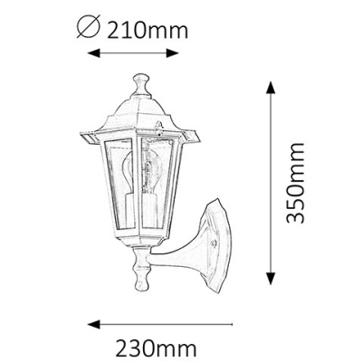 Venkovní nástěnná lampa VELENCE, černá