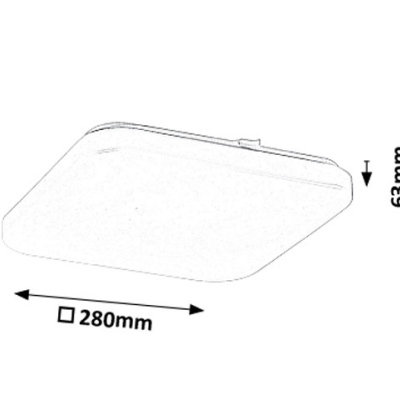 Stropní LED svítidlo ROB, 20W, denní bílá, 28x28cm, hranaté