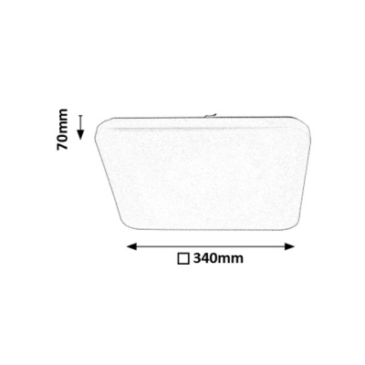 Přisazená LED stropnice EMMETT, 16W, 3000K-6500K, 34x34cm, hranatá