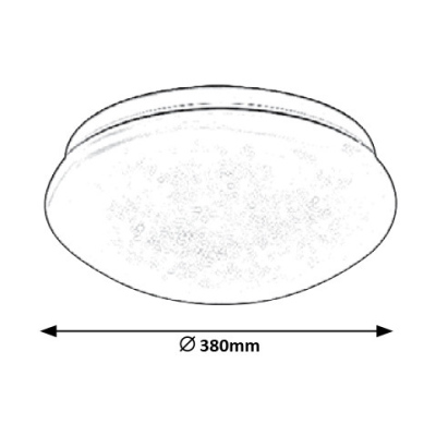 Přisazená LED stropnice s efektem noční oblohy LUCAS, 24W, denní bílá, 38cm, kulaté