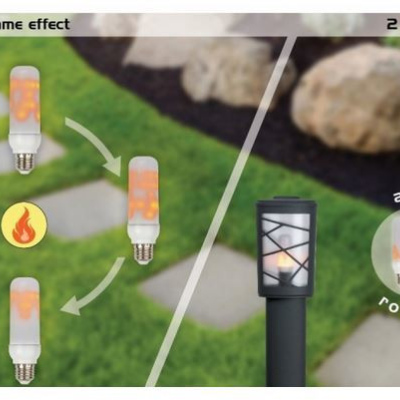 LED žárovka s efektem plamene RABALUX, E27, 3W, 1800k, teplá bílá