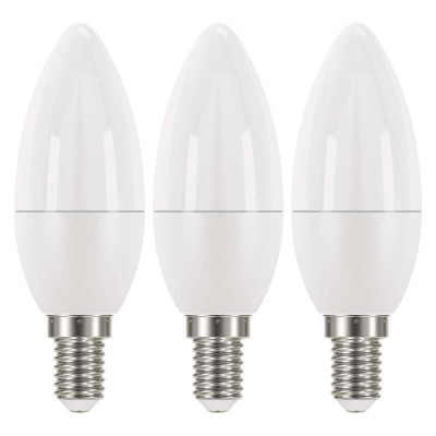 Sada LED žárovek Candle, E14, 6W, neutrální bílá / denní světlo, 3 ks