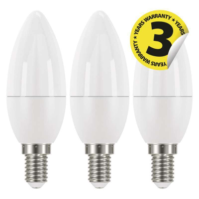 Sada LED žárovek Candle, E14, 6W, neutrální bílá / denní světlo, 3 ks