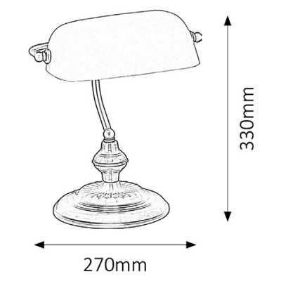 Stolní lampa v bankovním stylu BANK, bílá