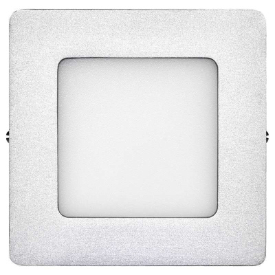 Přisazený LED panel N-PNL, 6W, denní bílá, 12x12cm, hranatý, stříbrný