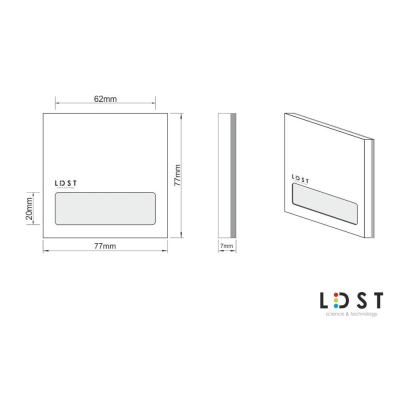 Zápustné LED osvětlení schodiště ALEX, 5 x LED, 20lm, studená bílá, chromované