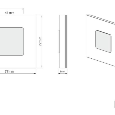 Vestavné LED osvětlení schodiště JULIA, 8 x LED, 20lm, studená bílá, chromované