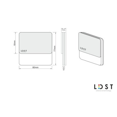 Zápustné LED osvětlení schodiště DAISY, 5 x LED, 20lm, studená bílá, černé