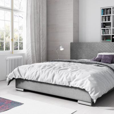 Elegantní čalouněná postel Champ 180x200, šedá