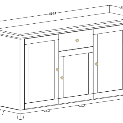 Třídveřová komoda EROL